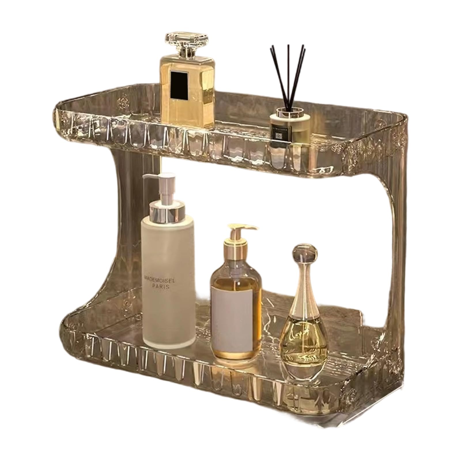 Beimus Double Layer Bathroom Shelf Organizers Sturdy Frame Secure Storage for Cosmetics for Home Decoration Shower Rack