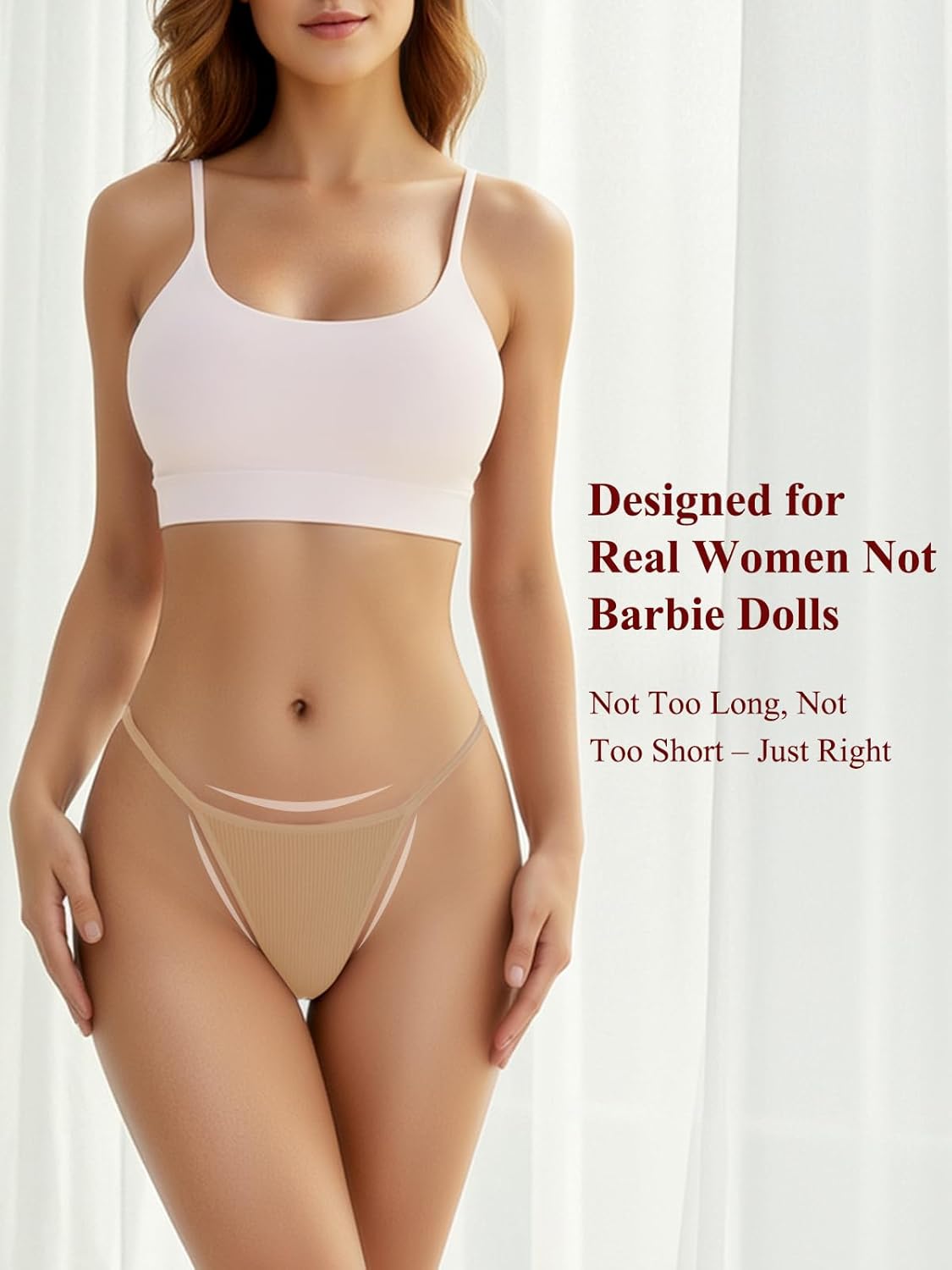 Cotton Thongs for Women G-String Breathable Underwear Low Rise T-back Panties Comfortable Stretch 6 Pack - Image 2