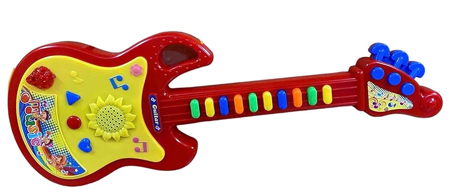 ギター　キッズ Amazon.co.jp: キッズギター ボタン式 玩具 ギター レッド