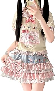 [LAVASEON] 可愛い スカート レディース リボン付き ビジュアル系 レース付き ロリータ系 ゆめかわいい 量産型 ゆったり 少女 着瘦せ お姫様 ボトムス 夏服 女子会 プリーツ 刺繡 スプライス デート