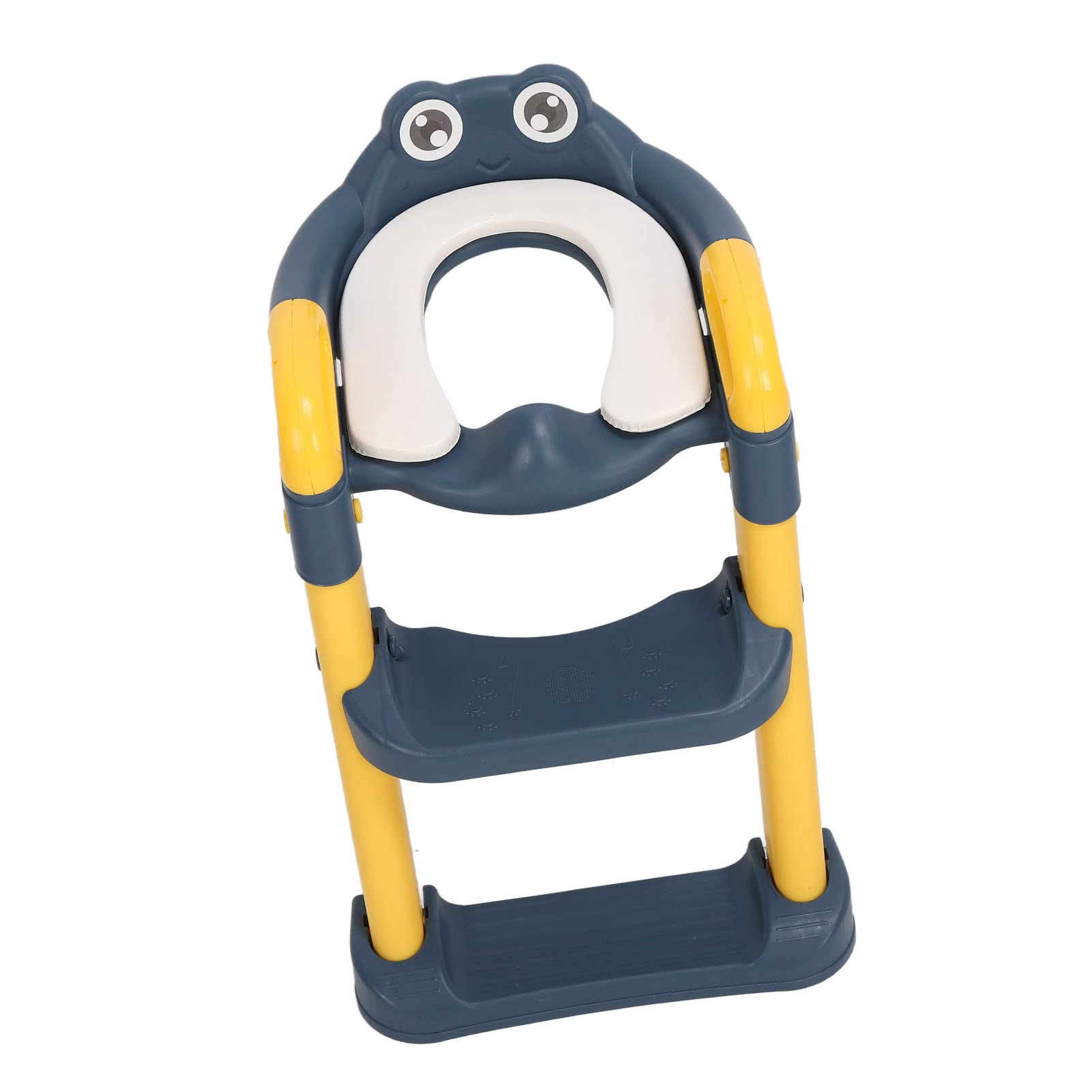 Asiento de Inodoro para Niños con Escalera Ajustable para Niños Pequeños, Cojín Suave de PVC, 1 Unidad (YELLOW)