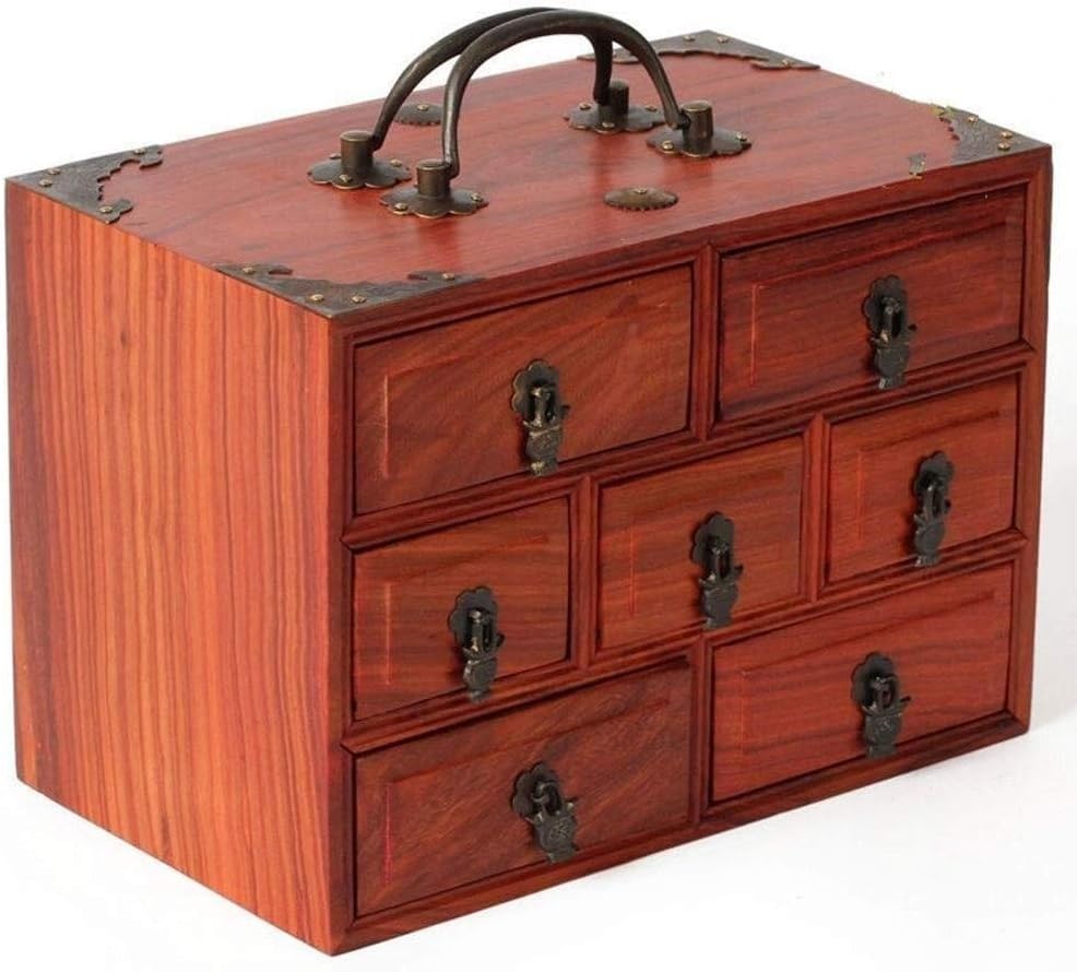 Jewelry Storage Box Gift for Women Jewellery Chest Vintage Handle Jewelry Boxes Wooden Ladies Jewelry Storage Box Gift
