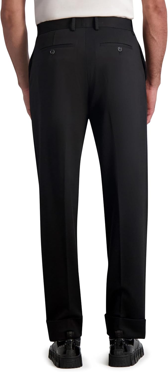 KARL LAGERFELD Mens Wide Leg Stretchy Soft Dress Pant - Image 3