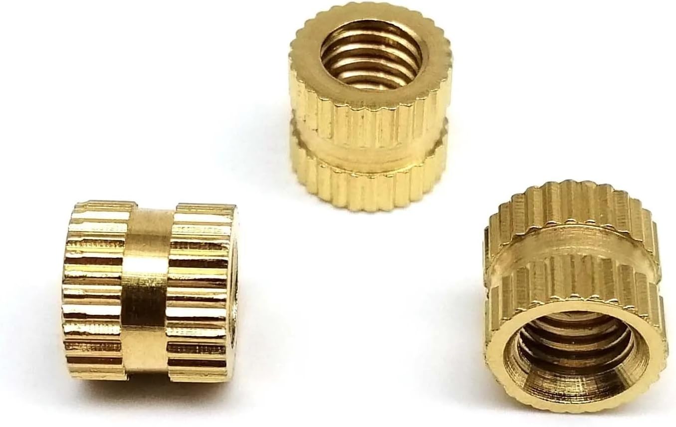 Brass Copper Insert Nut Thread Embedded Nutsert M1.6 M2 M2.5 M3 M4 M5 M6 M8 L=3.5/4mm 25Pcs(Length 4mm,25pcs M5(OD 6.3mm))