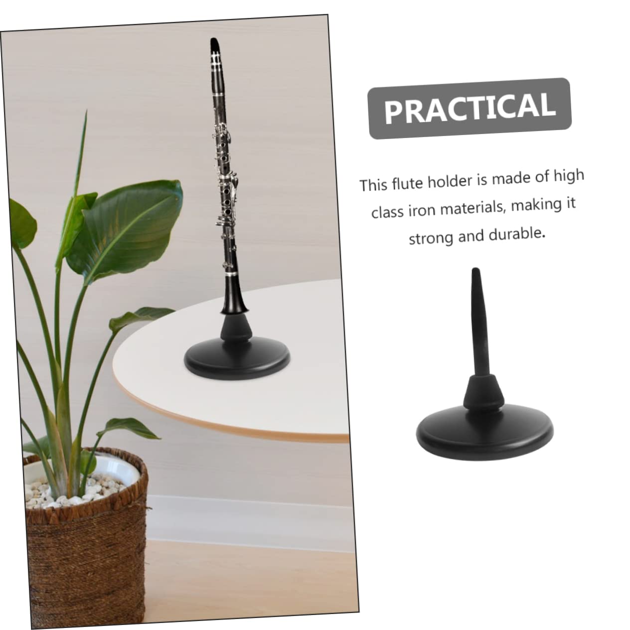 Toyvian Supporto Stabile Per Flauto e Clarinetto in Ferro Antiscivolo, Espositore Compatto e Robusto Per Strumenti a Fiato, Facile Da Trasportare e Installare Per Studenti e Musicisti