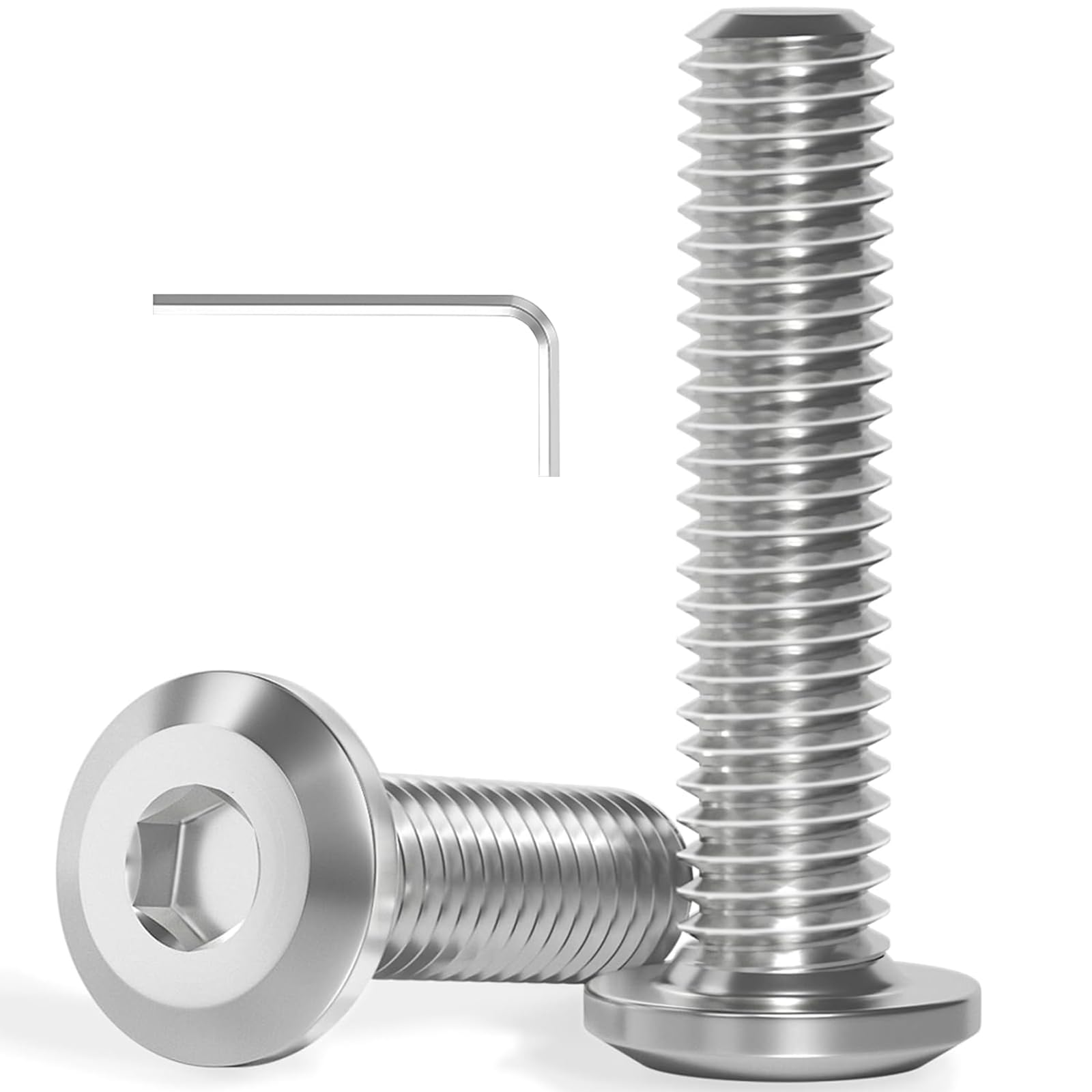 Wavanta M5 Bolts, M5 x 20mm Flat Head Hex Socket Cap Screws Bolts, Full Thread A2 304 Stainless Steel Screws with Hex Key, Ideal for Furniture Assembly/Machinery Repair Pack of 20 โ image 1