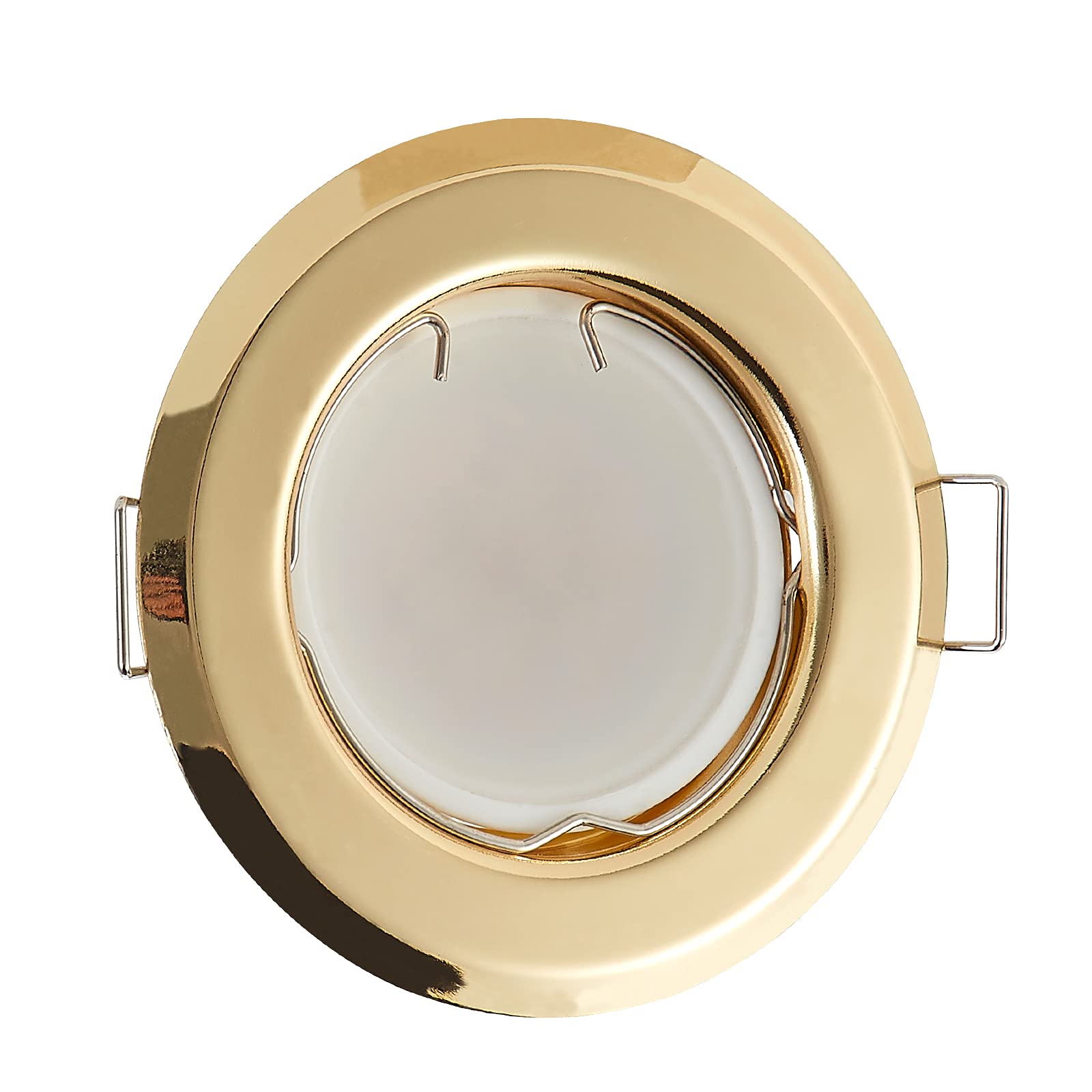 HCFEI Foco LED plano empotrable ultra plano dorado con módulo de foco LED 230 V I 3 W 320 lúmenes I ángulo de haz de 120° I regulable I 55 mm recortado I luz empotrable redonda (paquete de 3 – blanco