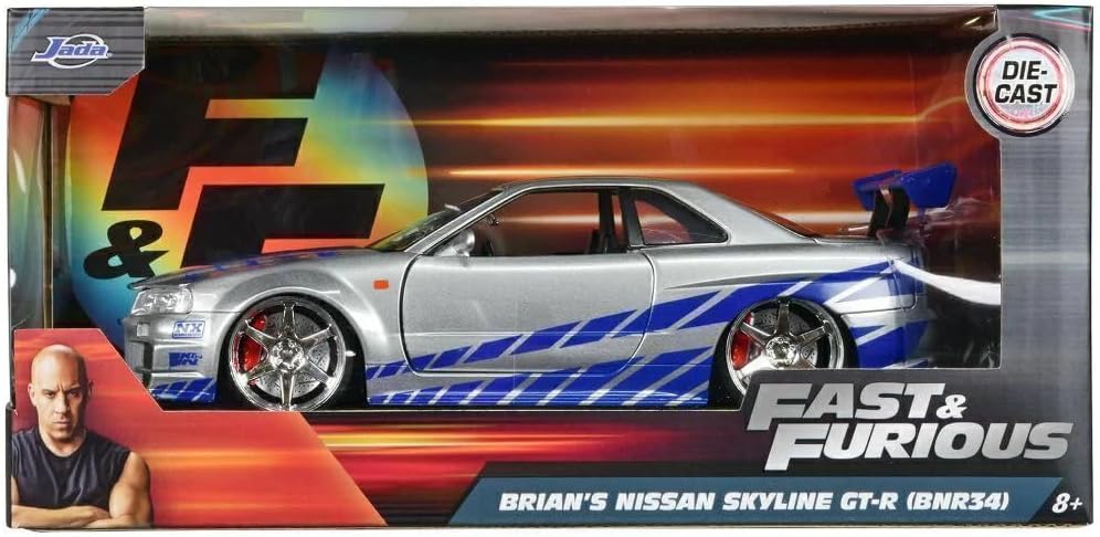 Jada Toys – 97158 – Nissan Skyline GTR R34 – Fast and Furious – 1:24 Scale