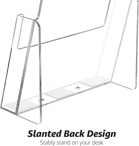 Miniatura 4 de MaxGear Soporte acrílico para folletos de 8.5 x 11 pulgadas, soporte de plástico transparente para libros, folletos, revistas y folletos, uso en
