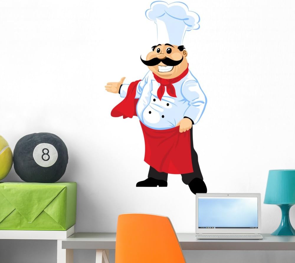 Wallmonkeys Chef Cook Wall Decal Peel and Stick Graphic WM50080 (36 in H x 25 in W)