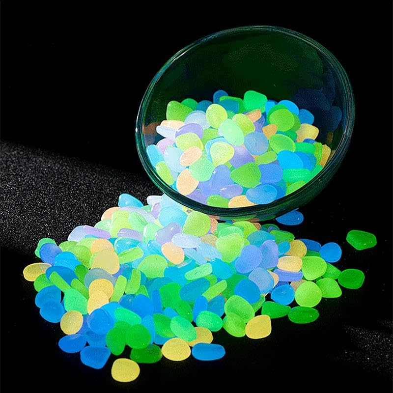 Im Dunkeln leuchtende Kieselsteine, Gartendeko Leuchtsteine ​​Glow In The Dark Deko(Multicolor)