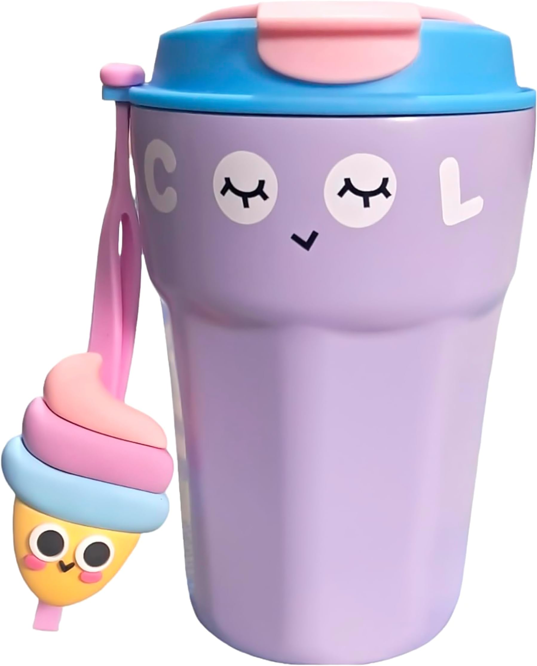 FETE PROPZ Cartoon Vacuum Insulated Mug 420ml Cold Water Cup for Travel Gym Backpacking Violet | Drink Containers & Thermoses | Home & Garden | Kitchen, Dining & Bar | Kitchen, Dining & Bar(Purple)