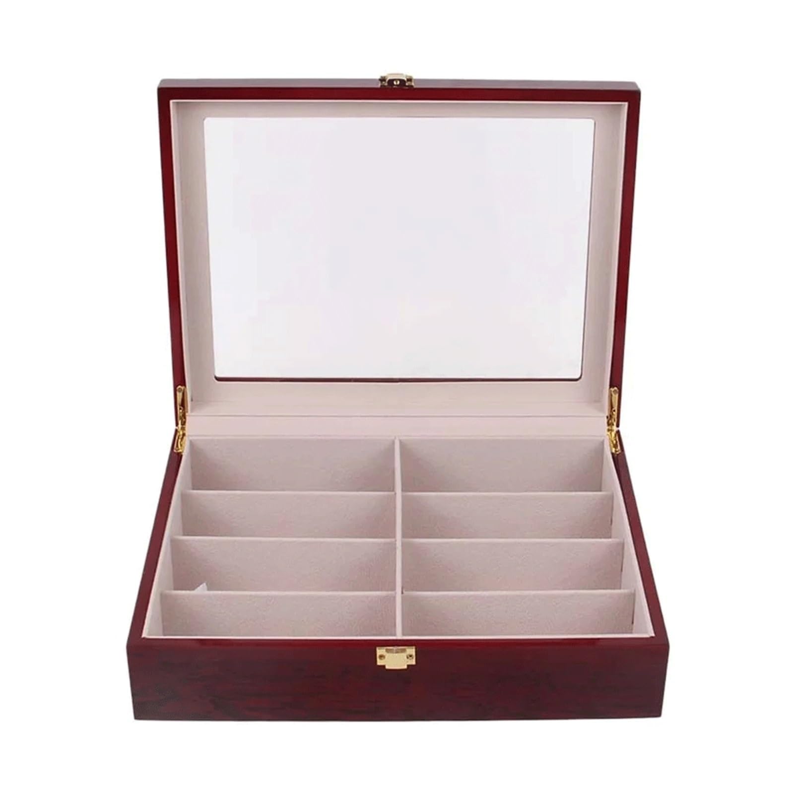 Boîte de rangement en bois finition piano pour bijoux et lunettes de soleil de luxe