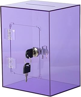 Transparentes Acryl-Sparschwein für Erwachsene, große Kapazität, abschließbare Spardose mit s, stilvoller lila Münze und Geldbehälter für einfaches Sparen und Sicherheit