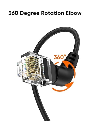 Miniatura 10 de CableCreation Cable Ethernet CAT6A con arranque UTP, rotación de 360, cable de red LAN CAT6A con conector RJ45, cable de conexión 32AWG 10Gbps