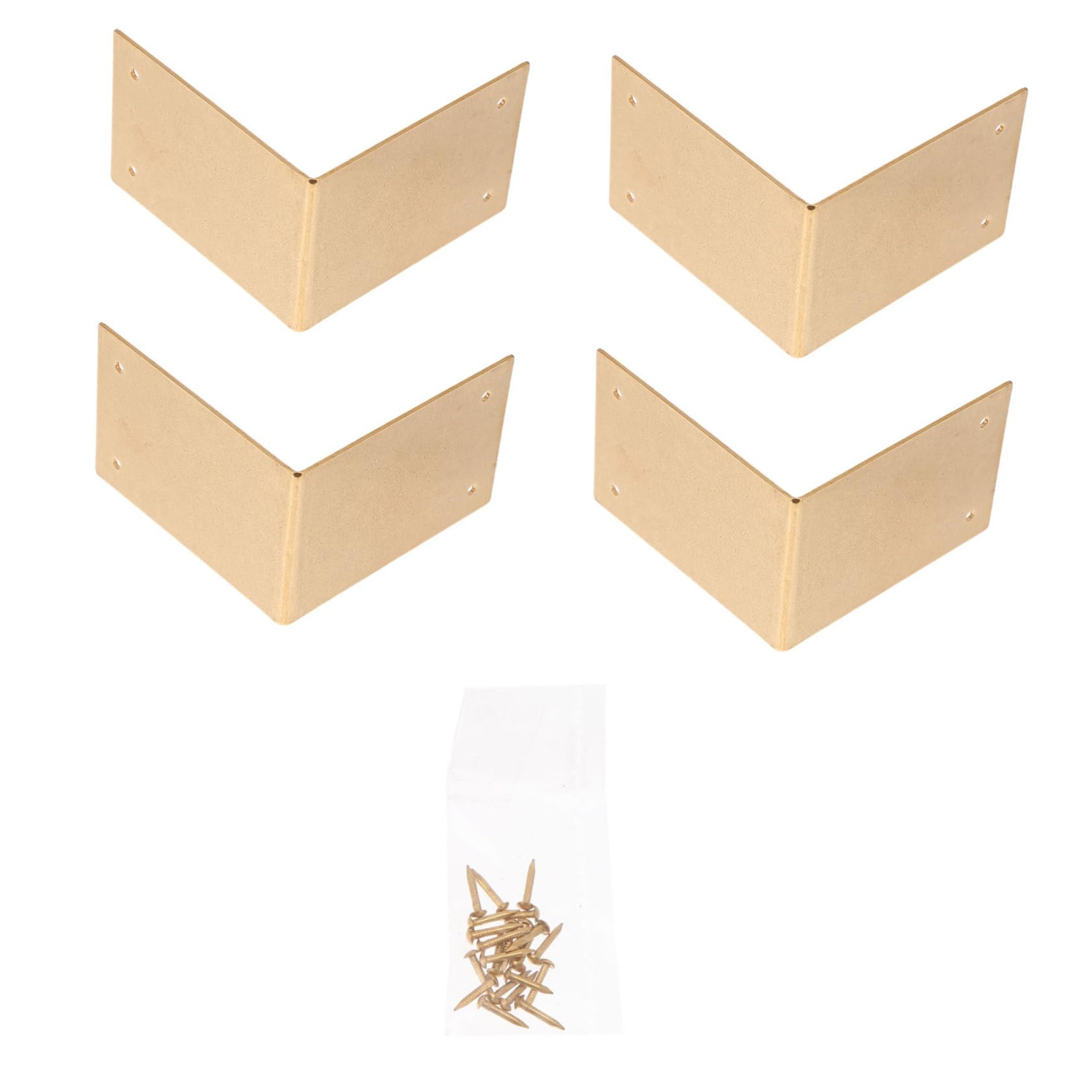 ARTIBETTER Decorative Corner Connectors 4pcs Brass Corner Braces for Modern Furniture Protection