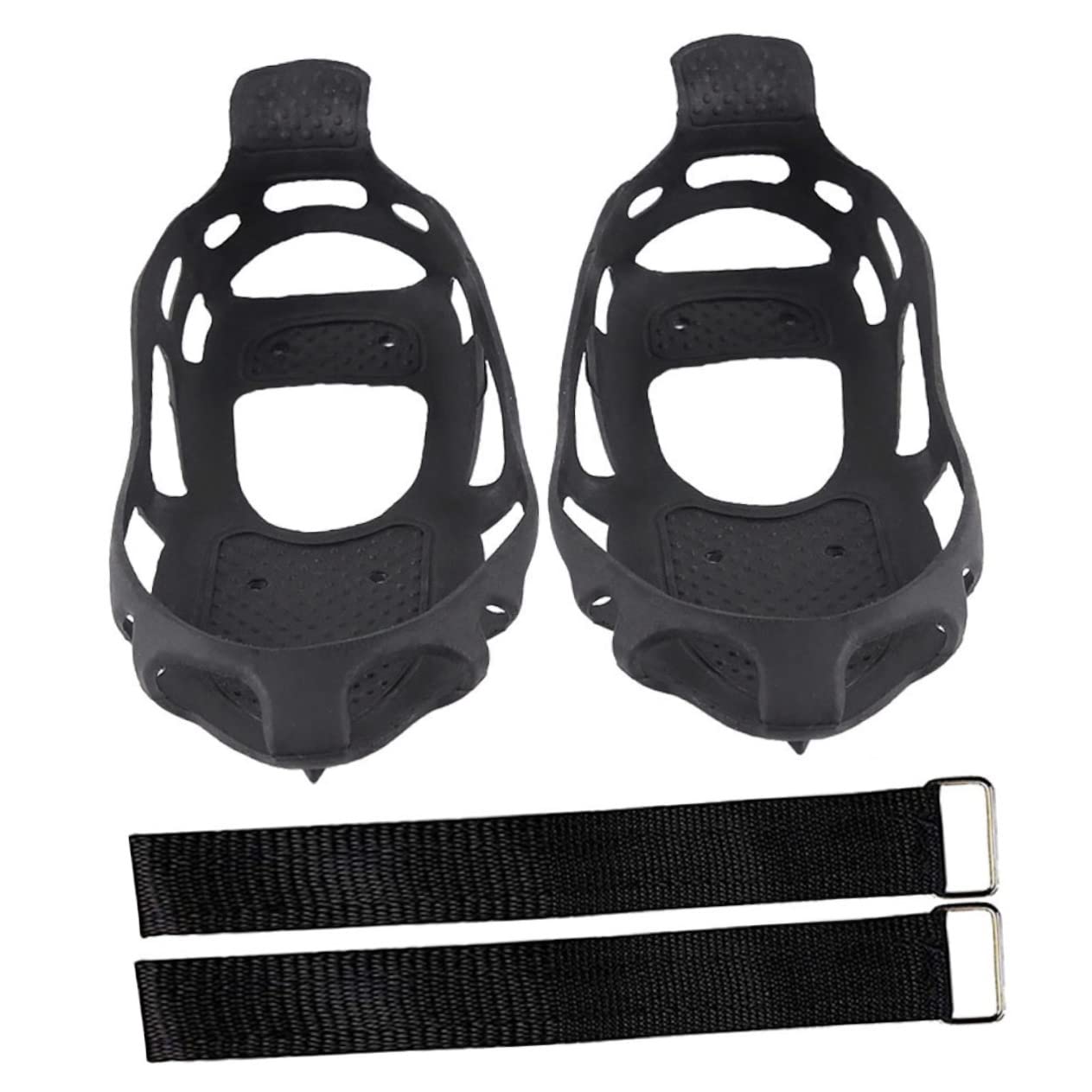 PartyKindom 1Set Slip Shoe Grippers Spike Crampons for Ice and Snow Durable TPE Material Easy Design for Hiking Fishing Walking and Mountaineering