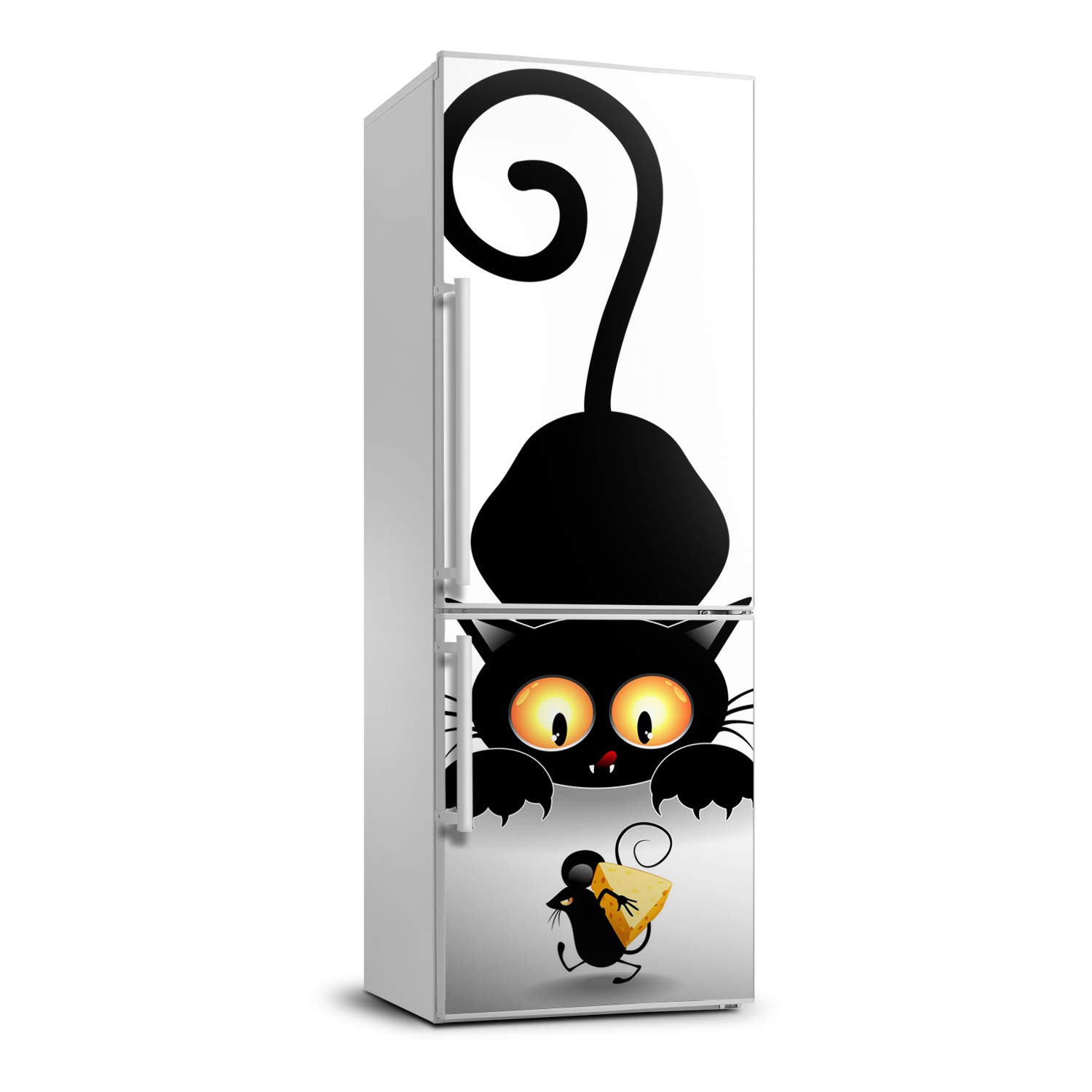 Película autoadhesiva de gato y ratón para renovar refrigerador viejo Tulup 60x180 cm