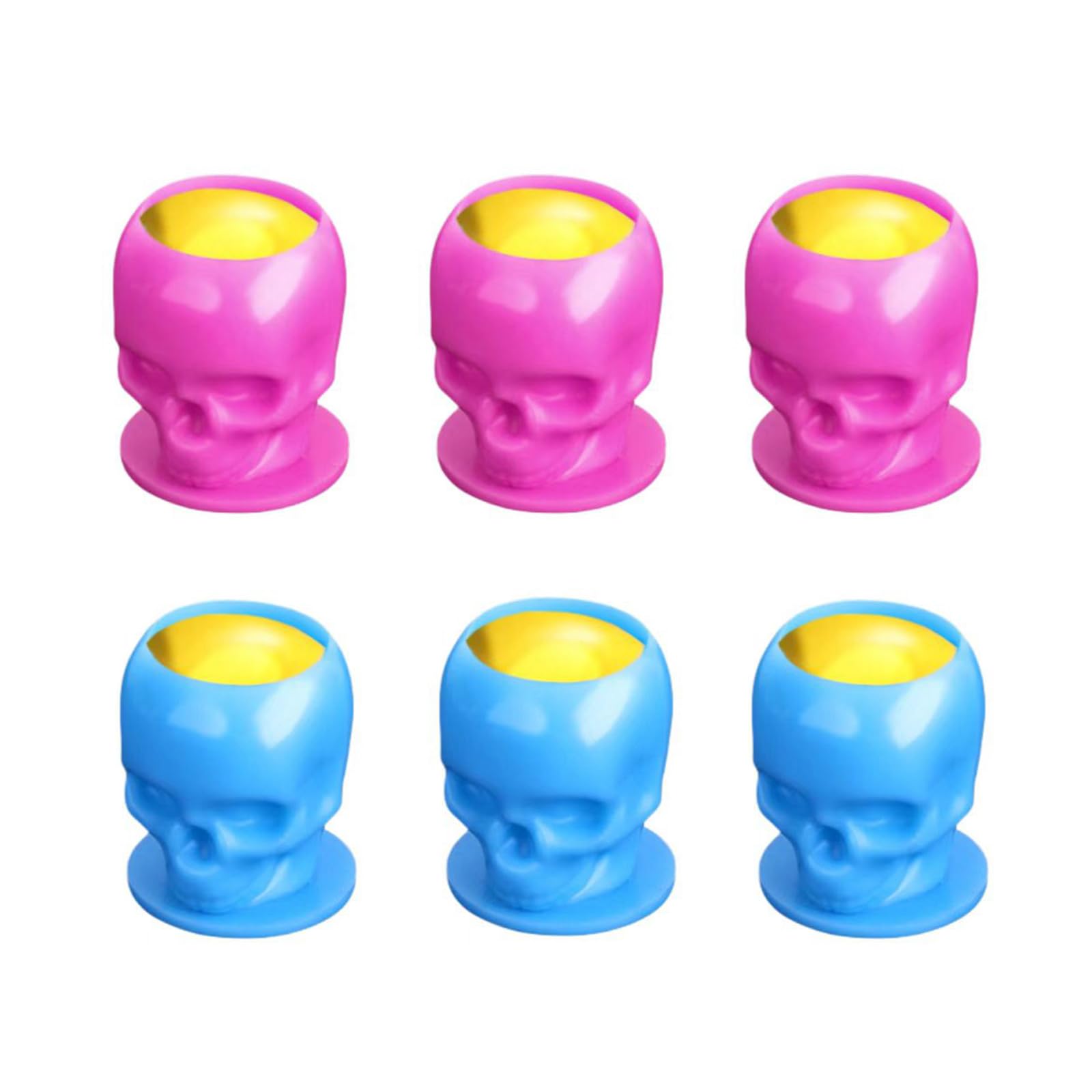 100PCS Large Tattoo Ink Cups with Base 4 Colors Skull Design Permanent Makup Microblading Tattoo Pigment Holder Caps Self-stand Tattooing Container Supplies - Image 2