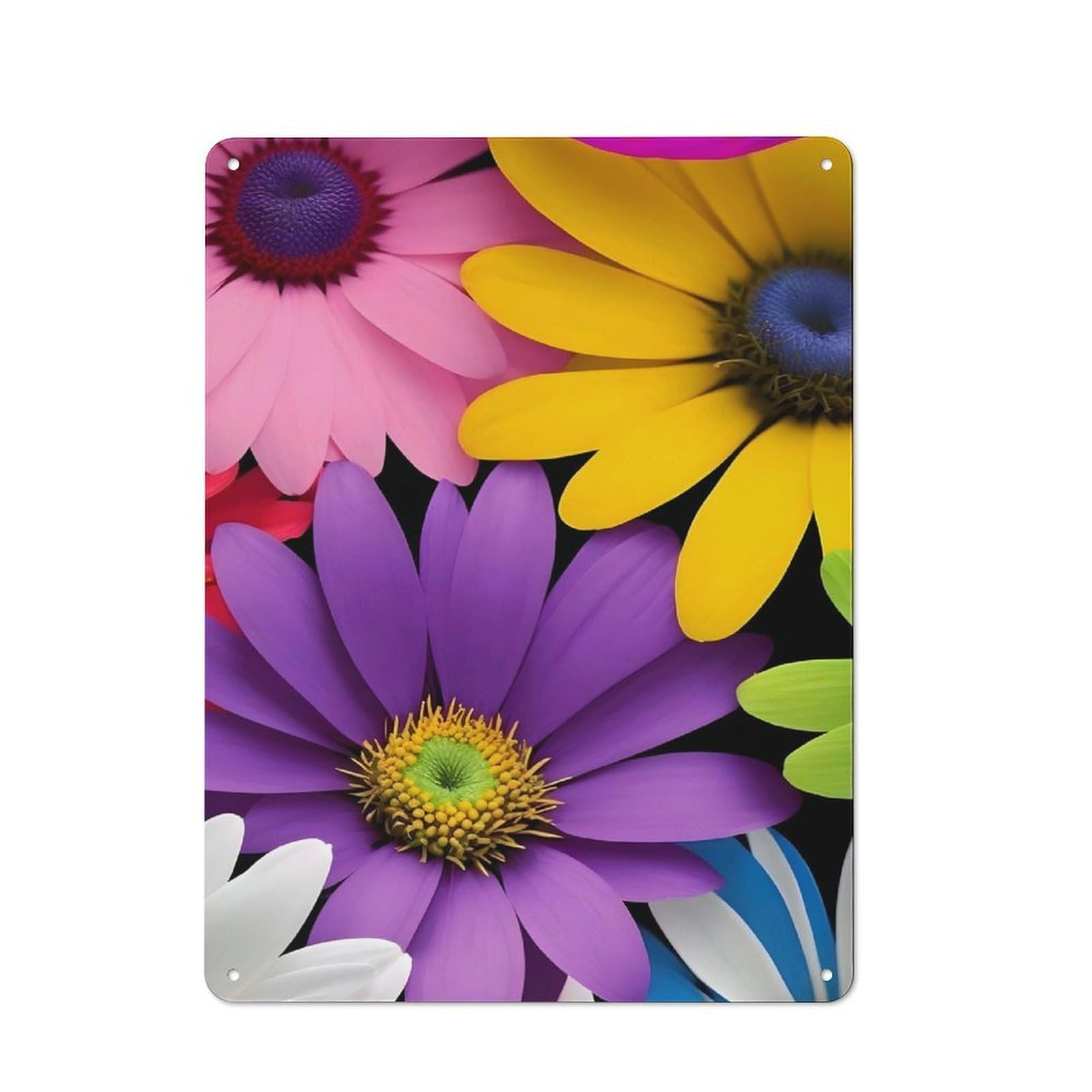 Junmoney Wallpapers Flower Rustic Metal Plaque 40X30cm For Studio Or Craft Room, Suited To Craft Room Decorators