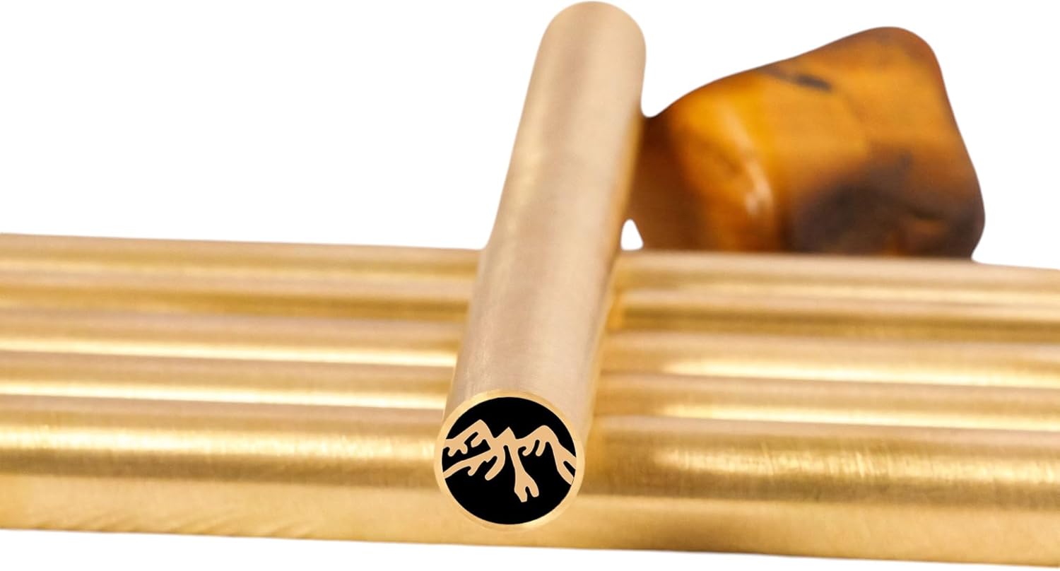Mosaic Pin for Knife Handle | Mountain | 6mm 8mm 10mm | Brass,Copper,S.Steel,C.Fiber | Epoxy | 4 Len | Custom Knife Making Supplies | DIY Handle Pins (Brass | Brass Tube, 1|4 Inch | 6 mm)