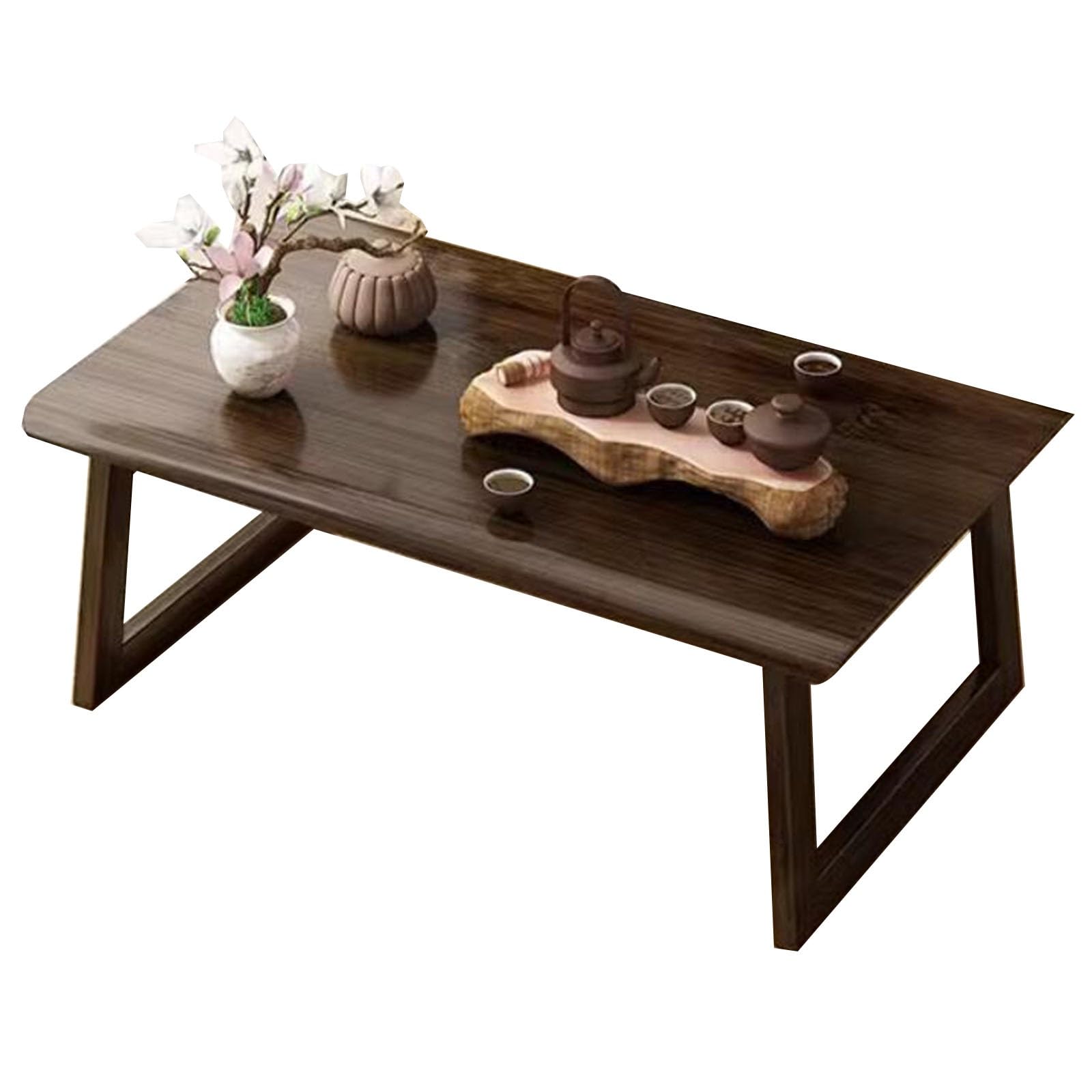 ZMYJTO Niedriger Tisch, Klappbarer Couchtisch, Sofa-Beistelltisch, Mitteltisch Für Wohnzimmer, Schlafzimmer Und Kleine Räume, Einfache Montage, Holz, 70/80 Cm Breit (Größe