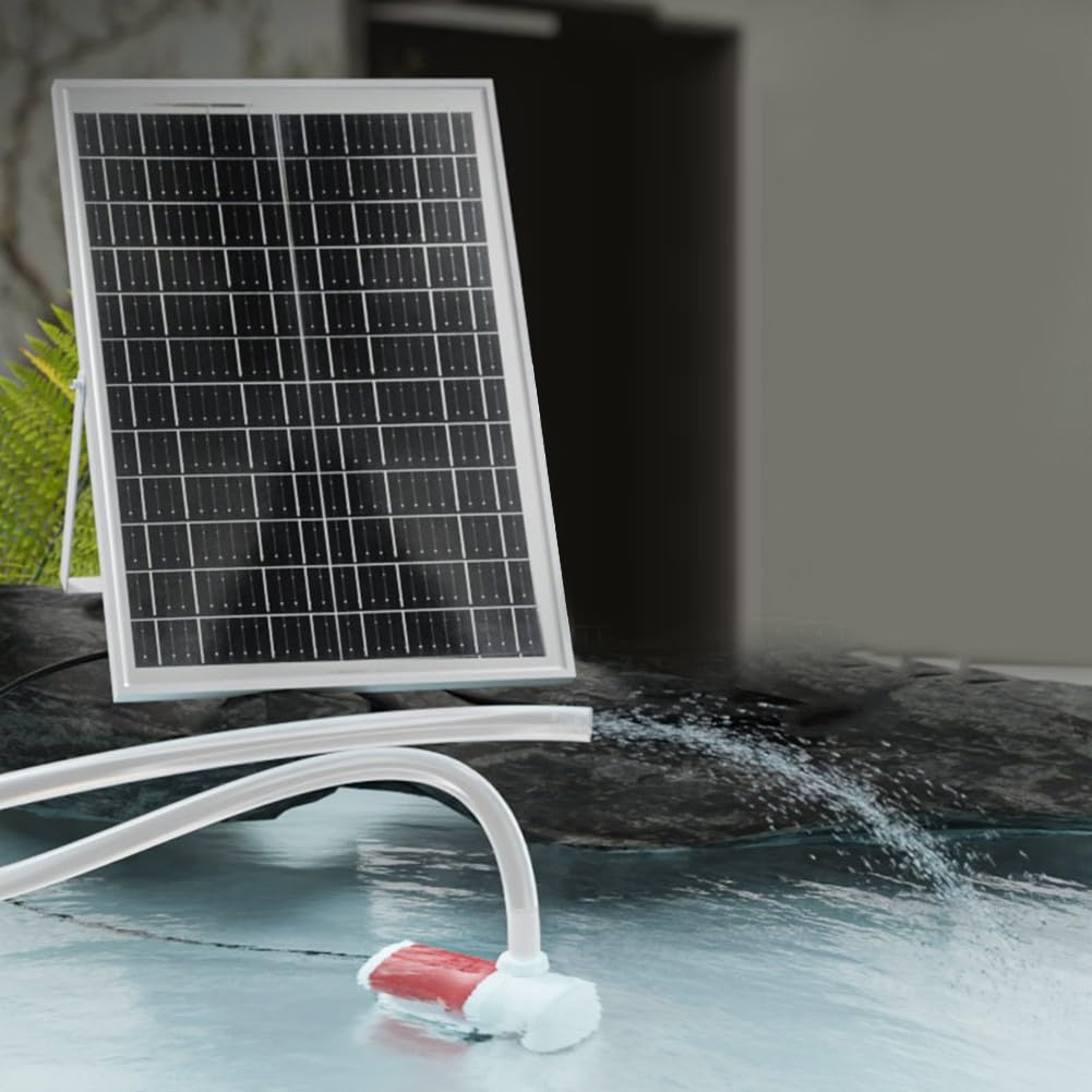 Bomba de Agua de Fuente de Panel Solar DIY 25W Con Motor Sin Escobillas 12V 1100L/H Caudal 5M Altura de Elevación Fuente de Estanque de Jardín Con Tubería de 2M Cable de 10M