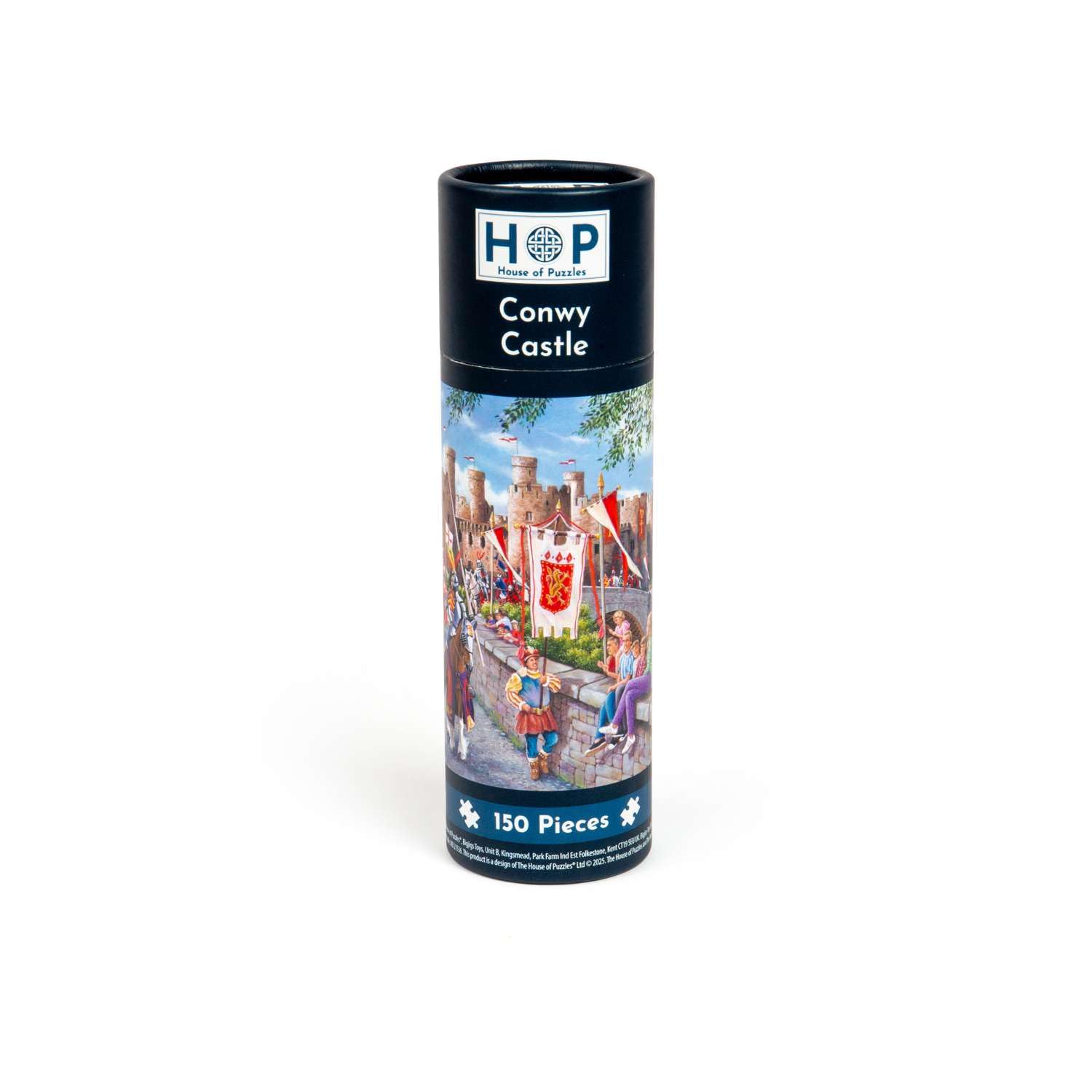 The House of Puzzles Conwy Castle, 150 Piece Mini Jigsaw Puzzle Tube | Mini Jigsaw with Welsh Landmark Scenery, Travel Jigsaw, Sustainable Board, Small Gift & Stocking Filler for Adults & Kids