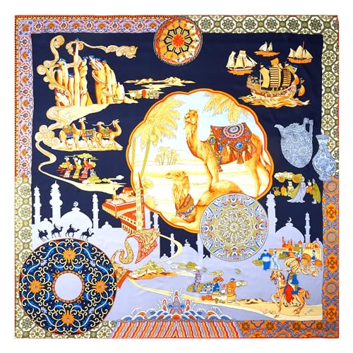 100% Silk Scarf 43" Large Square Lightweight Headscarf Mulberry Silk Women's Silk Oversized Headband2