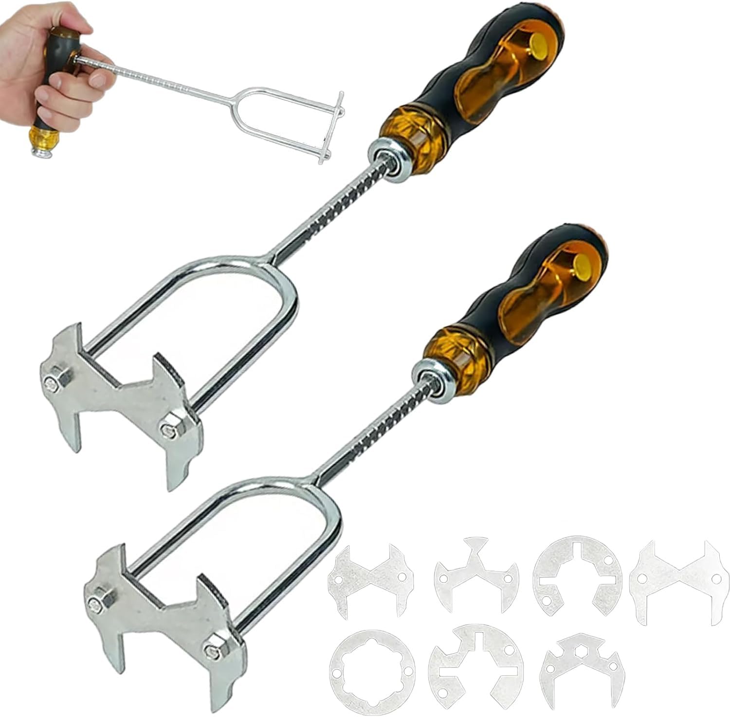 Llave multifunción para fregadero con 7 cabezales de troquel intercambiables, herramienta de grifo telescópica para espacios reducidos en cocina y baño, solución de fontanería universal 21 en 1