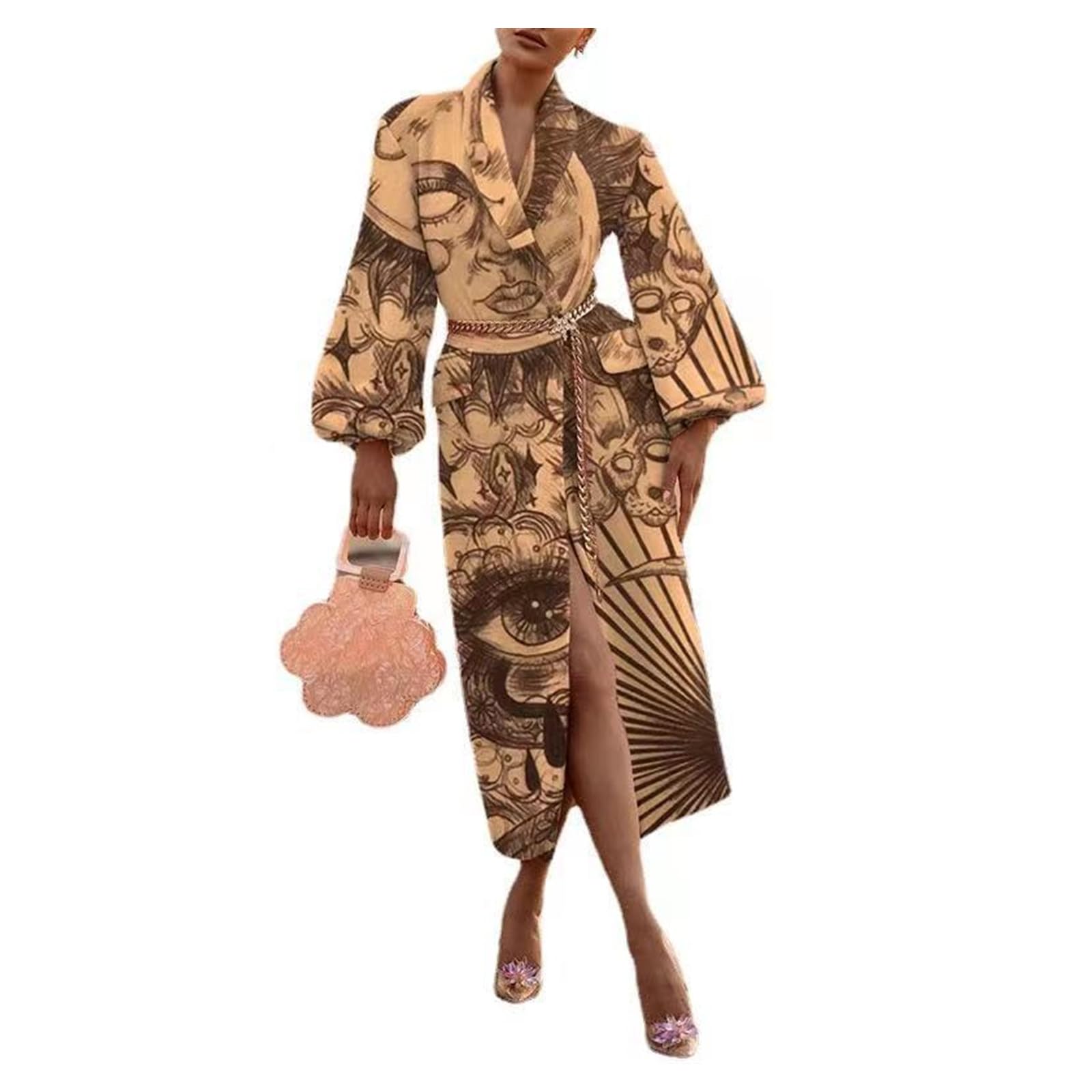 CUOREZ Automne Hiver Femme Revers Manches Longues Casual Laine Veste