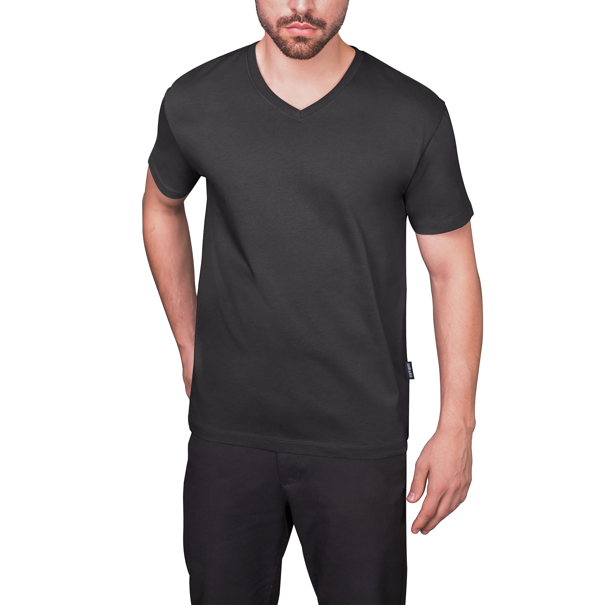 HRM Herren Luxury V-Neck Tee I Premium T-Shirt Herren V-Ausschnitt aus 100% Bio-Baumwolle I Basic T-Shirt bis 60°C waschbar I Hochwertige & nachhaltige Herren-Bekleidung