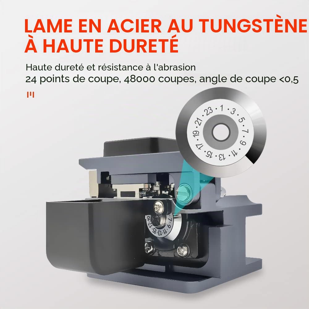 TM20 Cliveuse Fibre Optique avec fixation 3 en 1 et rail coulissant à rebond automatique, Fiber Cleaver fibre optique de haute précision avec conception de fibre anti-rupture