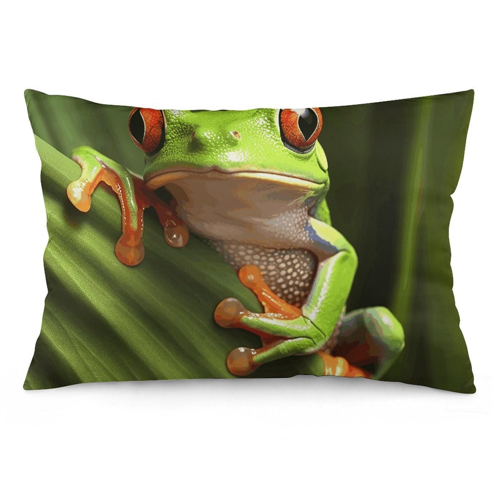 2 Pack Pillow Cases for Hair and Skin, Soft Breathable Pillow Case Covers with Hidden Zipper, Tree Frog Pillowcase 12 "x20 Pillow Covers for Sleeping Gift
