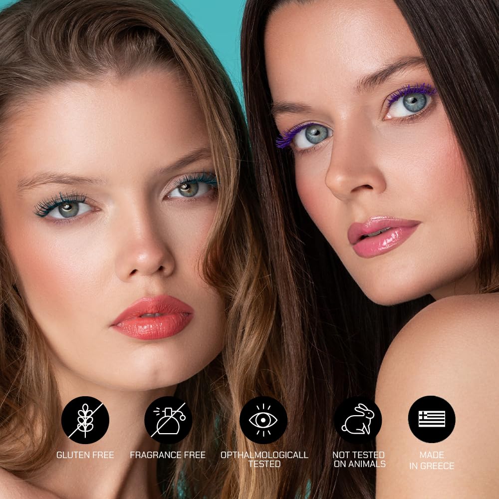 Radiant Mascara professionnel pour cils avec fibres pour un volume et une longueur extrêmes, formule de cire naturelle, sans cruauté envers les animaux, brosse en silicone