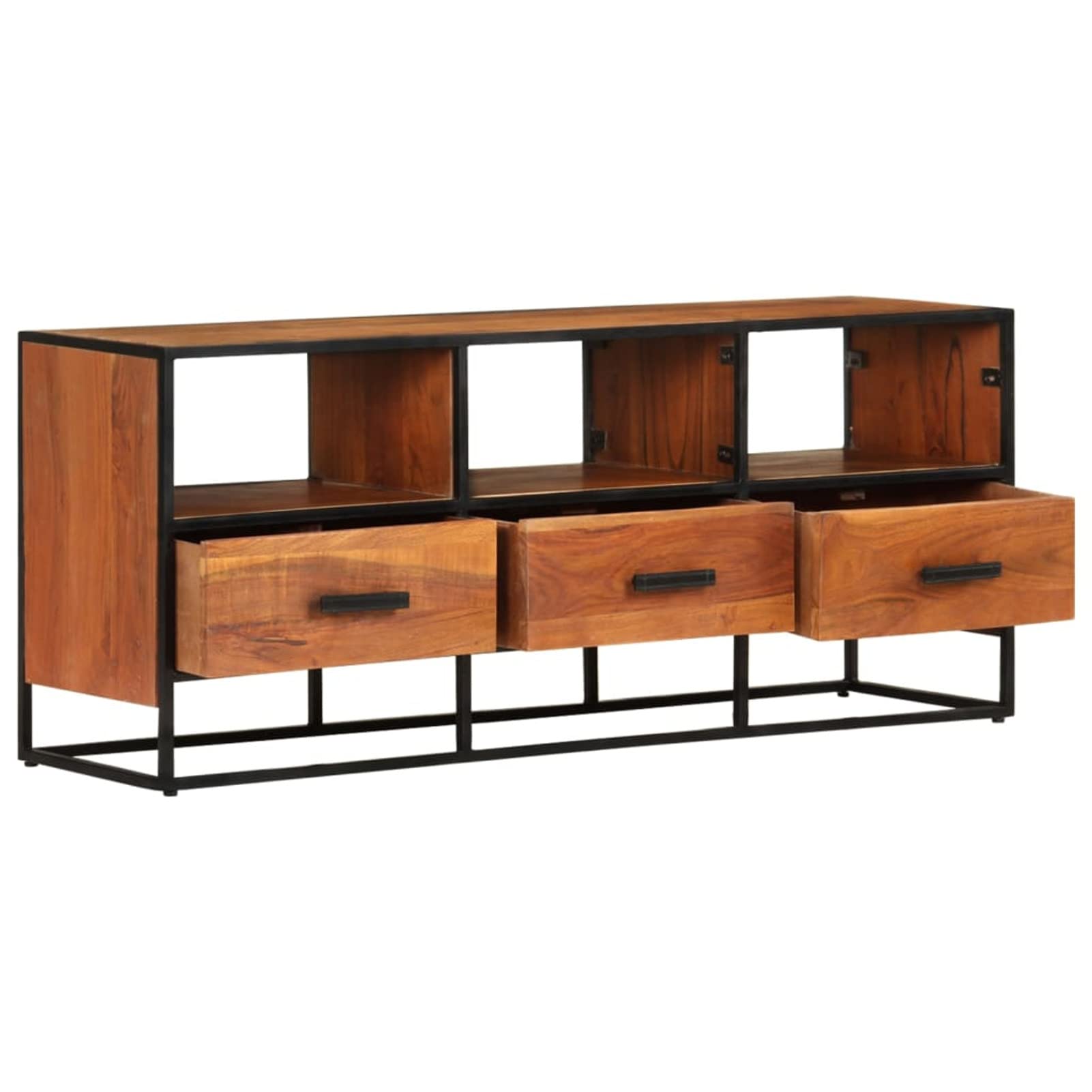 GuyAna Meuble TV 110x30x45 cm Bois d'acacia Massif,Meuble TV Étagère,Meuble d'angle TV,Meuble Haut Salon