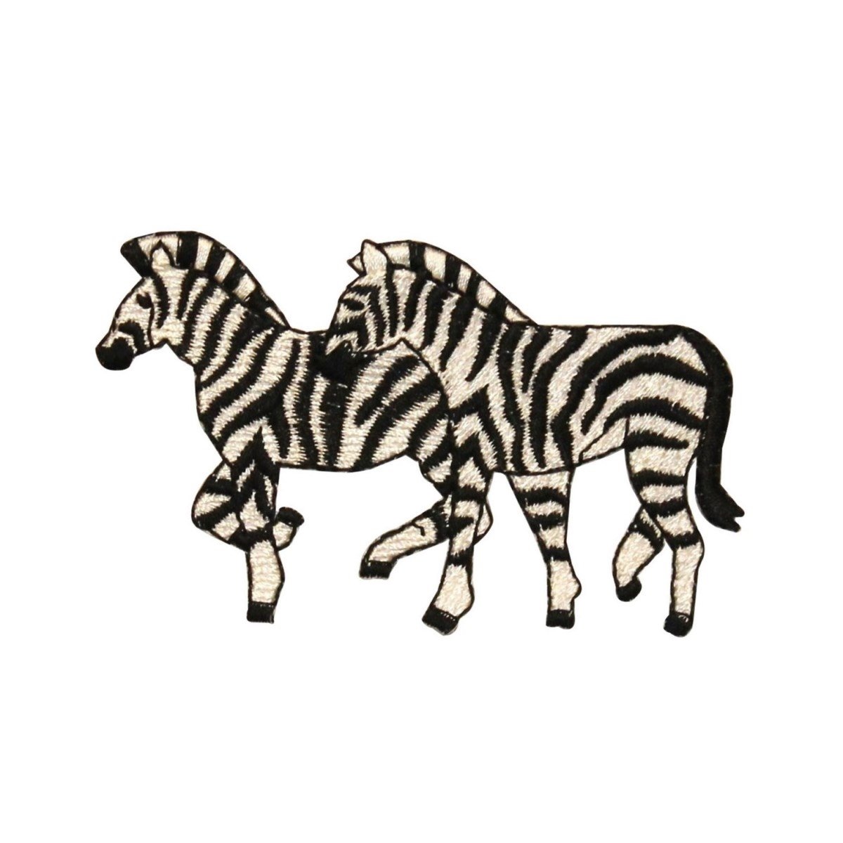 Cool-Patches ID 0632 Pair of Zebra Walking Patch Safari Zoo Herd Embroidered Iron On Applique
