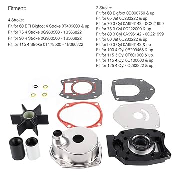 Kit Turbine Pompe à Eau Pour Moteurs Mercury Mariner 60-125 HP - Pièce 46-8M0113799