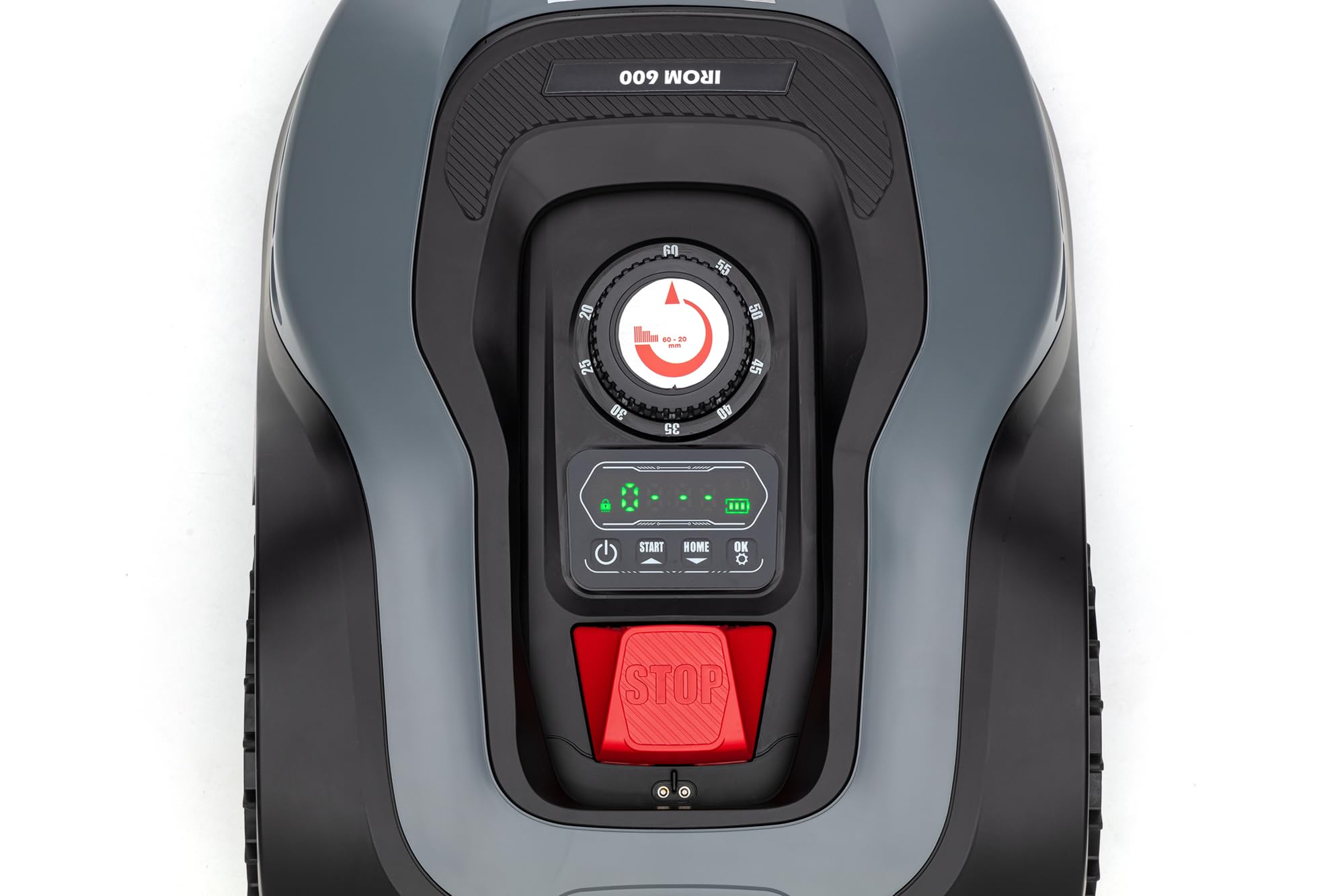 IKRA Robot cortacésped iROM 600 para céspedes de hasta 600 m², WiFi o Bluetooth, Control por App, multizona, Incl. estación de Carga & Sensor de Lluvia, 6 Cuchillas de Repuesto