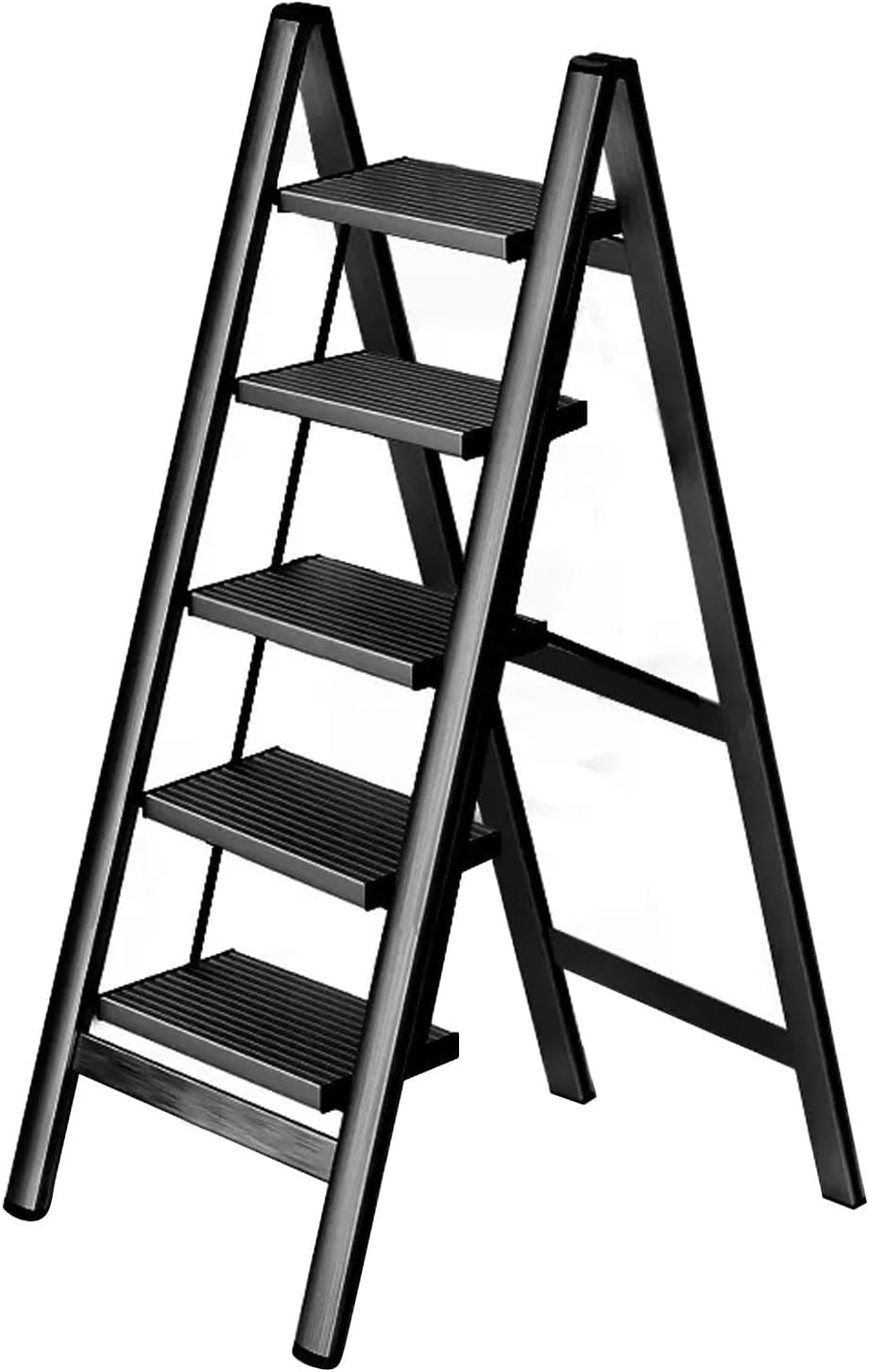 Folding Step Ladder Stool Aluminum Portable, Collapsible Small Stepping Stool Lightweight with Anti-Slip Pedal, Foldable Loft Ladder Compact, for Home Kitchen Office Garden Household (Color :