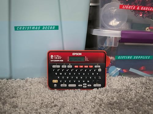 Miniatura 7 de LABELWORKS Epson LW-K200PX-RDB QWERTY - Etiquetadora de teclado portátil para el hogar y pasatiempos, manualidades, organiza y personaliza,