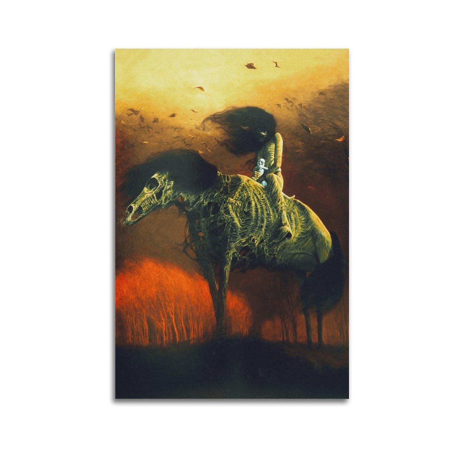 SJWINER Surrealist Work No.30 by Zdzisław Beksinski Art Poster Canvas Wall Art Decor Living Room Modern Family Bedroom 16x24inch(40x60cm) Unframe-style
