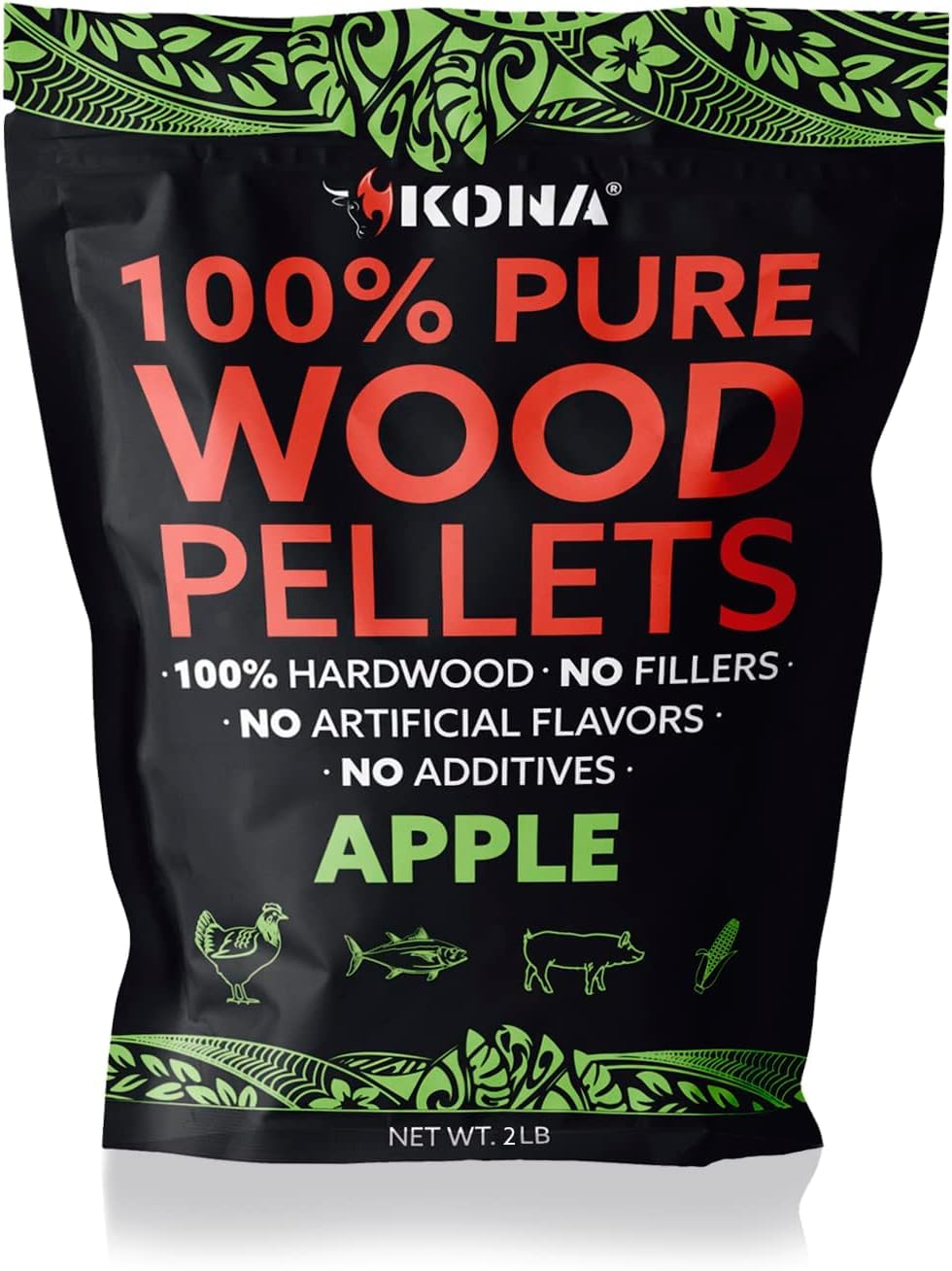 Kona 100% Apple Smoker Pellets, Intended for GE Profile Smart Indoor Smoker, 2 lb Resealable Bag