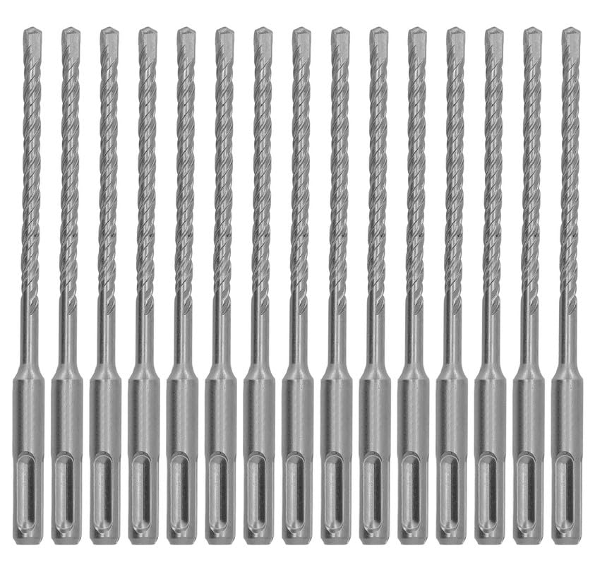 SDS Plus Rotary Hammer Drill Bit 15Pcs 3/16 in. x 8 in. Masonry Concrete Rock Drill Bit Tool Set