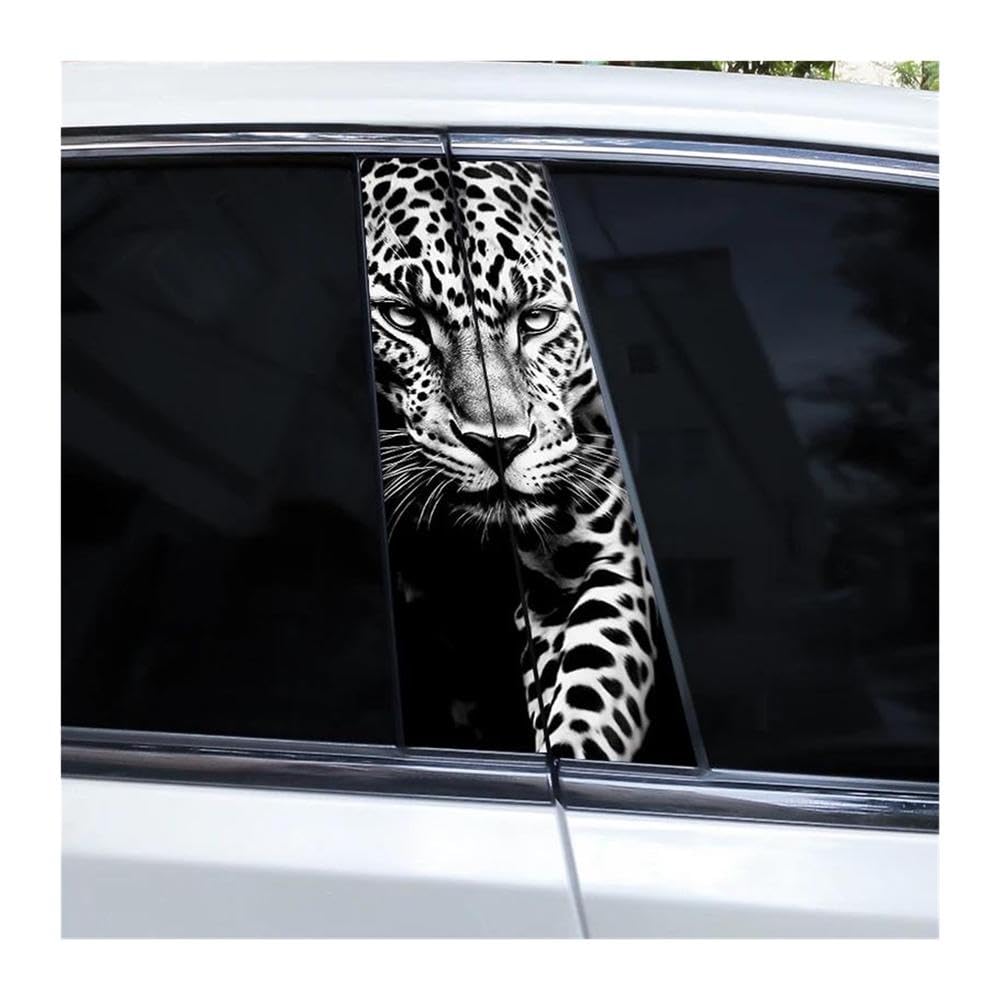 Decorative Items 2pcs Blue Eyes Wolf Car B-Pillar Sticker DIY Car Center Column Decal Waterproof(N)