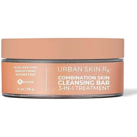 Urban Skin Rx® Combination Skin 3-In-1 Daily Treatment Cleansing Bar, Exfoliator + Rejuvenating Mask, Hydrates & Helps Diminish the Appearance of Dullness, Dark Marks, Fine Lines & Wrinkles, 2.0 Oz