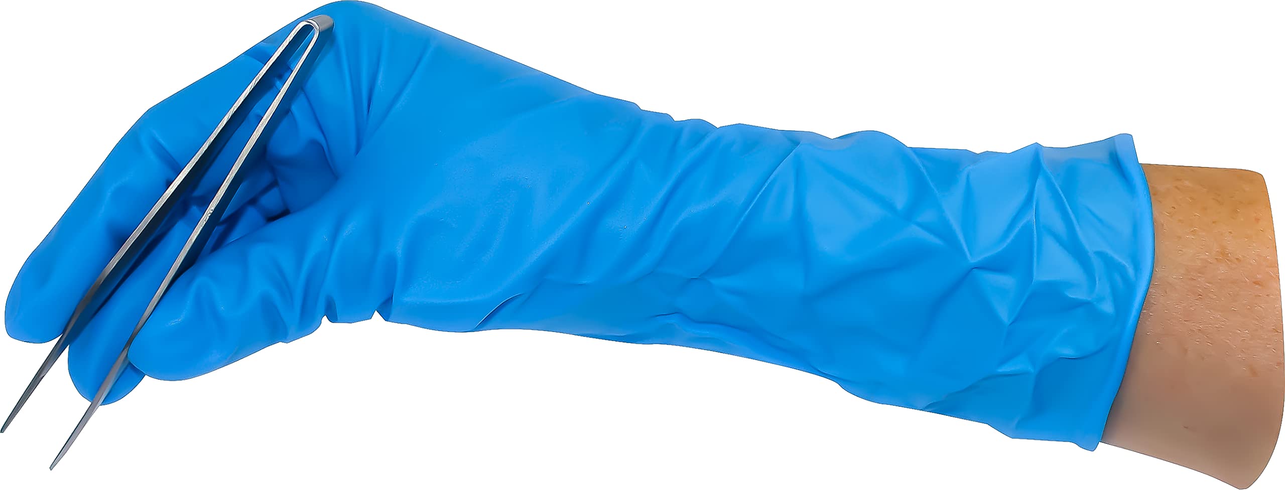 Medi-Inn 50 Guanti Monouso In Nitrile Alta Rischia, Senza Polvere, Blu, Misura S (6-7), Lunghi 30 Cm, Conformi CE