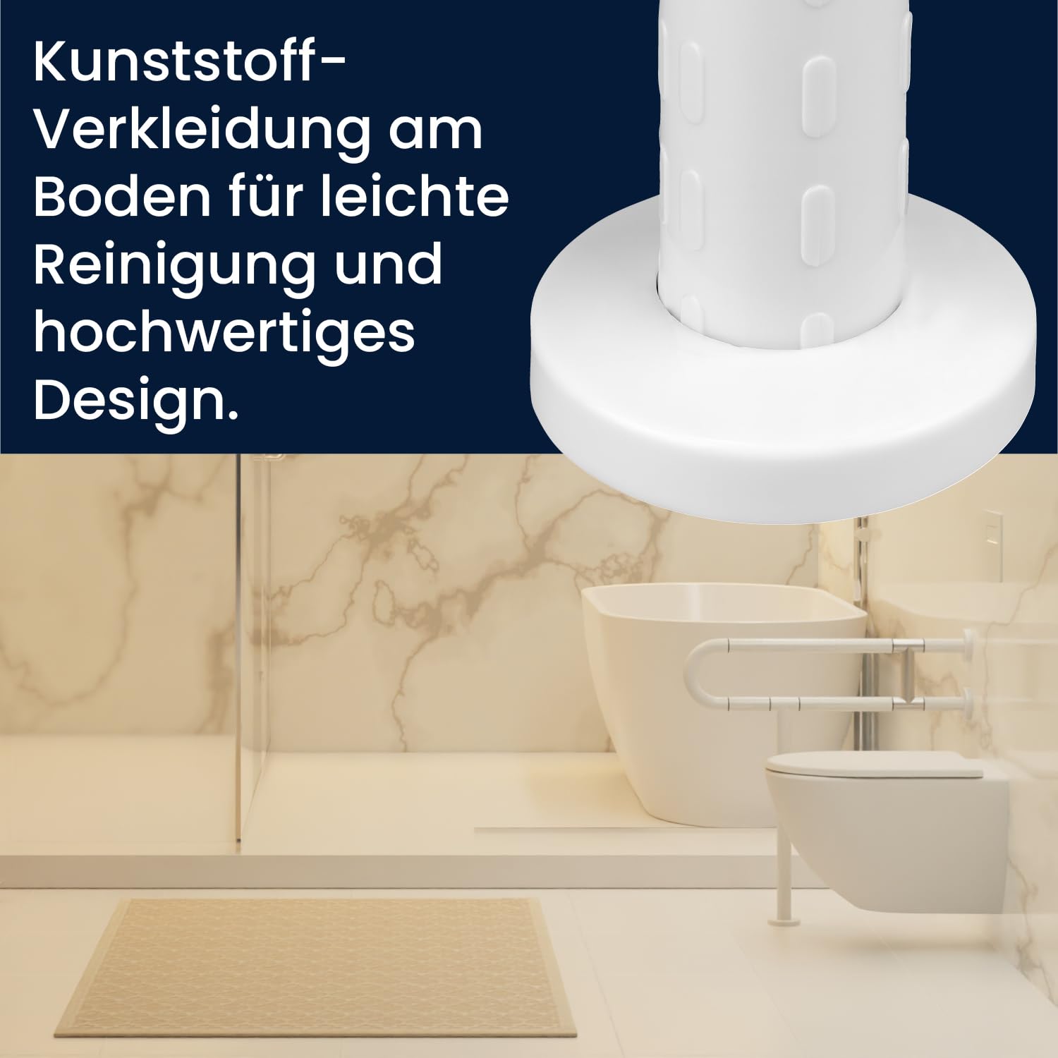 flexilife WC Haltegriff - Wandhaltegriff, Stützgriff - Aufstehhilfe Toilette - Haltegriffe für Senioren & Behinderte, WC Stützhilfe - Toilettenhaltegriff, Sicherheitsgriff