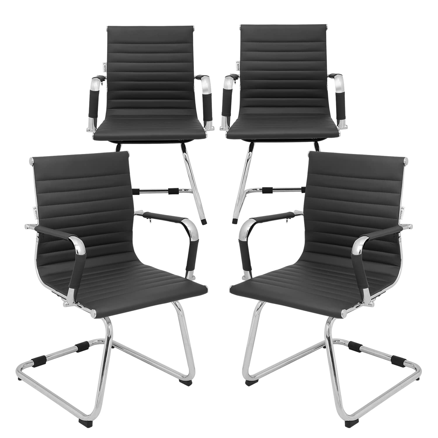 Okeysen Conference Room Chairs Set of 4, 4 Pack Modern Office Guest Chairs for Waiting Room, Reception Chairs with Mid Back & Sled Base.