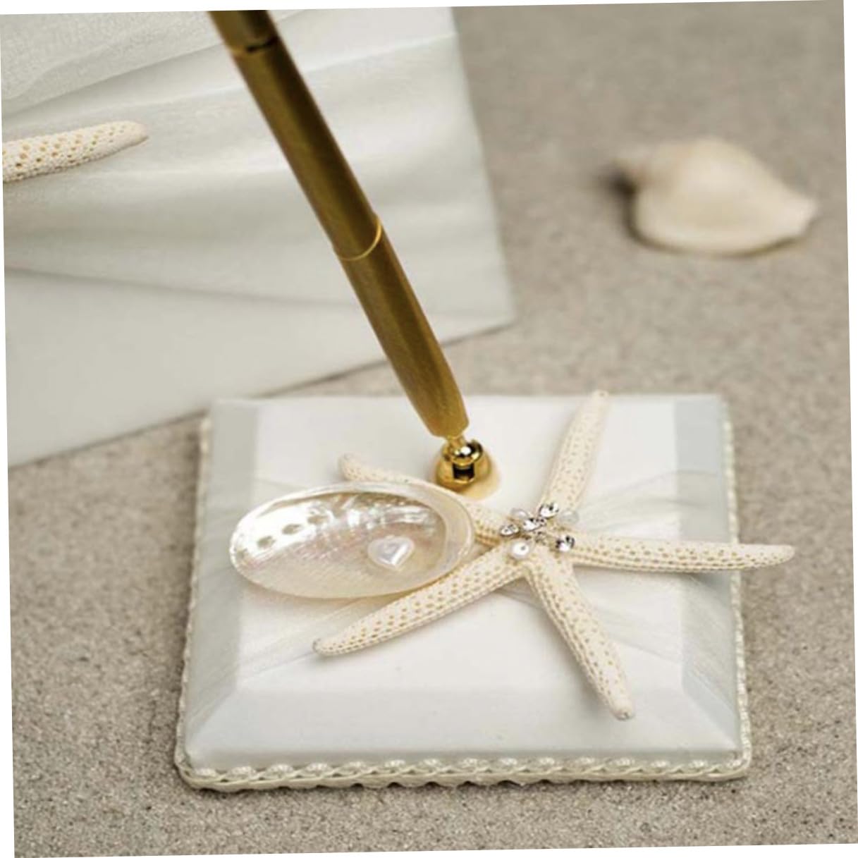 minkissy Libro degli Ospiti per Matrimonio Stile Spiaggia Bianco con Registrazione Messaggi e Tracciamento Presenze per Cerimonia Nuziale ed Engagement
